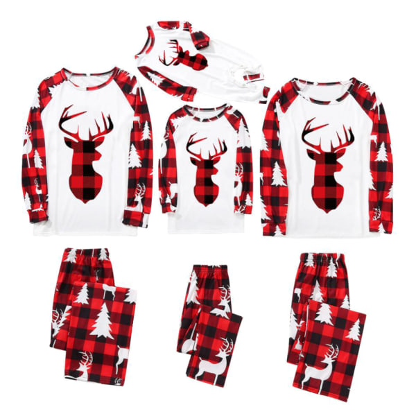 Jul Vuxen Barn kostym Jumpsuit Familj Pyjamas kostym kid 12t