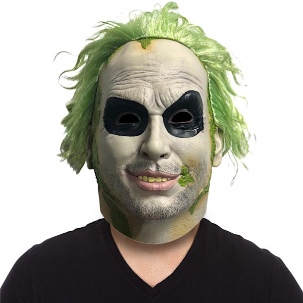 Halloween Beetlejuice Den Gotiska Clownen Läskig Joker Latex Mask Maskerad Cosplay Short hair