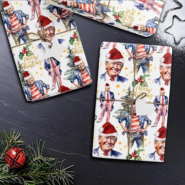 Inslagningspapper Julpapper President Presentpapper för Jul White