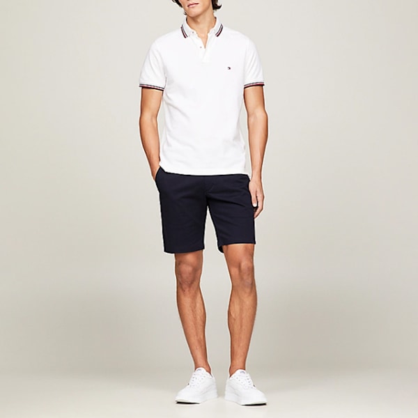 Tommy Hilfiger Herr Tipped Slim Pikétröja White S