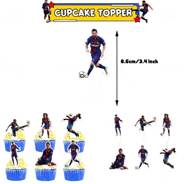 Fotbollsspelare Grattis på födelsedagen Party Dekor Set Banner Cake Toppers ballonger