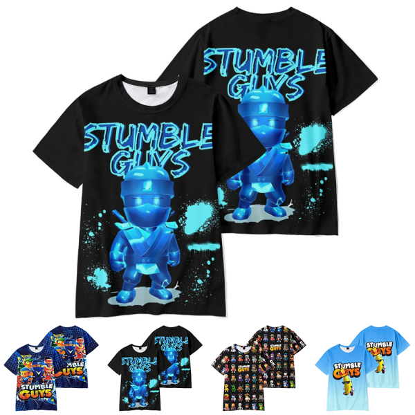 Stumble Guy T-shirt Barn Pojkar Flickor Kortärmade skjortor Sommartopp T-shirt Ålder 6-10 år A 160cm