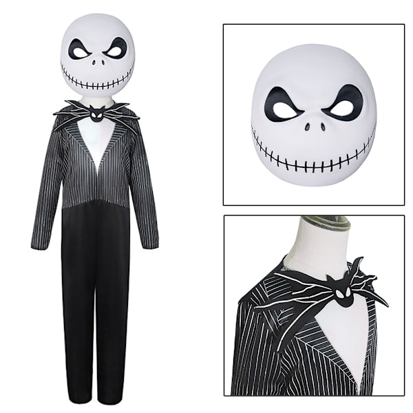 Halloween Jack Skellington Cosplay Kostyme Barn Party Kostyme S