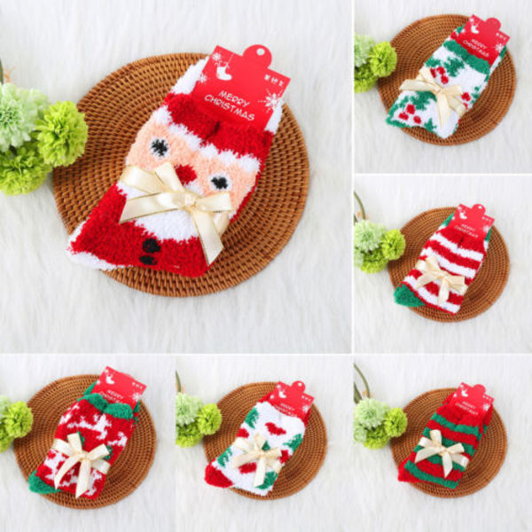 Dam Herr Termiska Jul Fluffiga Strumpor Ankelvärmare Sängstrumpa Vinterpresenter Christmas A 1 Pair