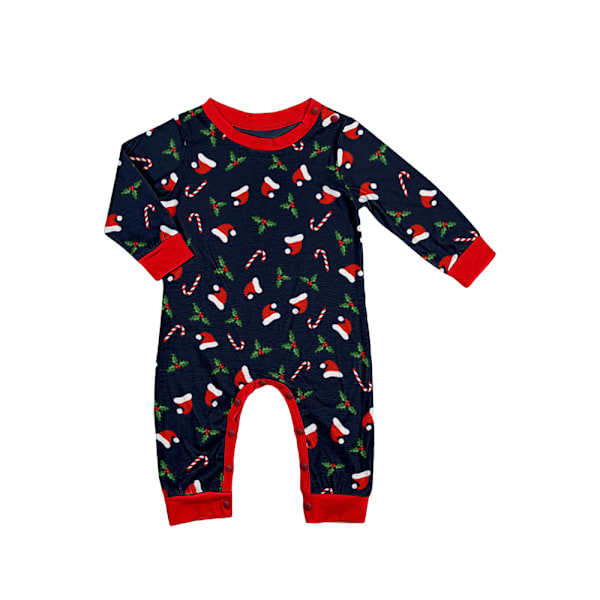 Julpyjamas för Familjen - Matchande Pyjamas med Tomteluva Tryck för Vuxna, Barn och Spädbarn - Nattkläder Baby 3-6M