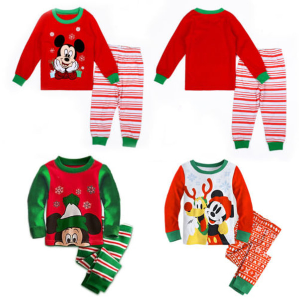 Musse Pigg Pyjamas Set Pojke Flicka Barn Nattkläder Xmas Pyjamas Loungewear Mickey & Pluto Dog 100cm