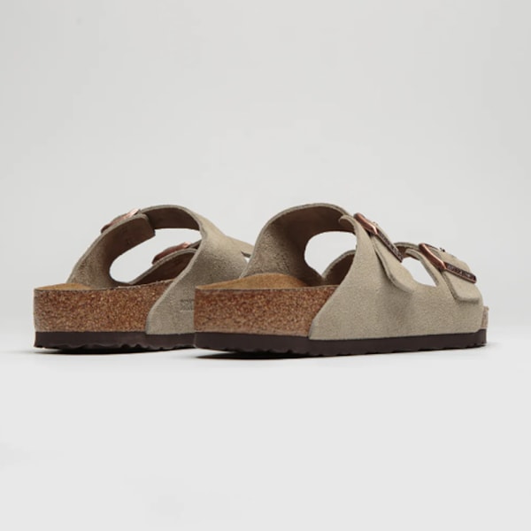 Birkenstock Arizona Mjuka Mockaskinn Fotbäddssandaler Unisex Halkskydd Avslappnade Skor Grey Green 37