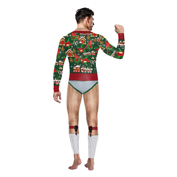 Realist 3D-tryckt Helkroppsdräkt för Vuxna Män och Kvinnor - Fult Julklapps-Party Onesie Jumpsuit M