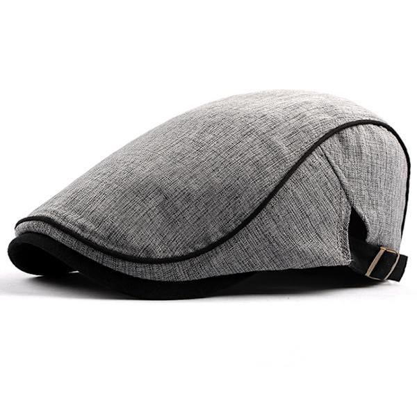 Herr Gentleman Platt Brittisk Bomulls Beret Utomhus Solskydd light grey
