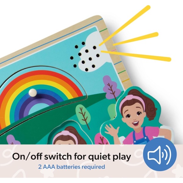 Ms. Rachel Melissa & Doug Träpussel med Sångstift, 6-delar med Hela Sånger, Leksaker för Småbarn för Pojkar och Flickor 2-5+ År