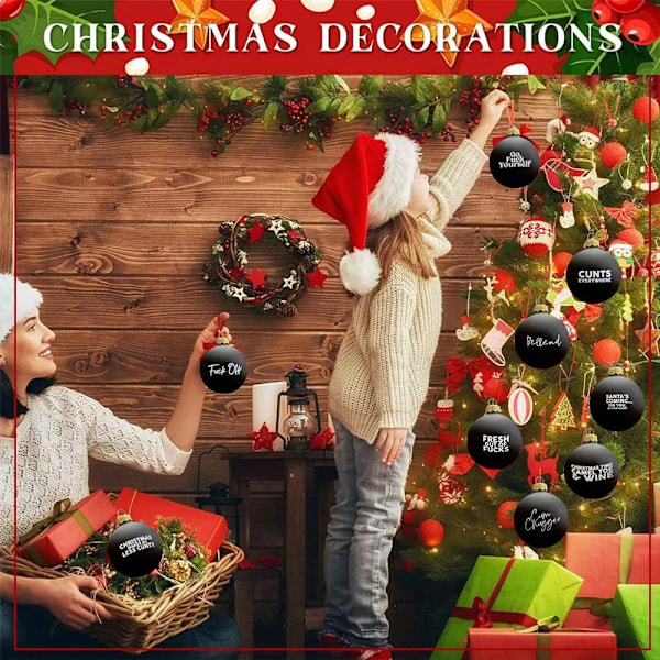 2024 Nya 12-pack Julgranskulor Dekorationer, Julgranskulor Fest Julgran Dekorationer Hängande Ornament Dekor 12PCS
