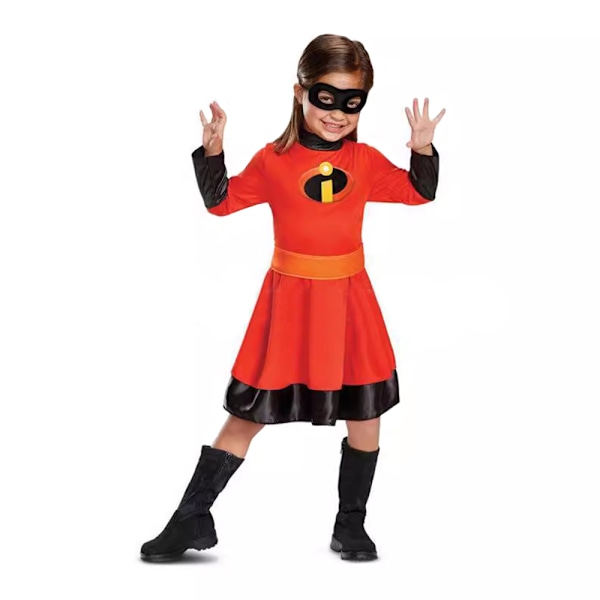 The Incredibles Superhjälte Cosplay Kostym Barn Flickor Halloween Fest Fancy Dress M