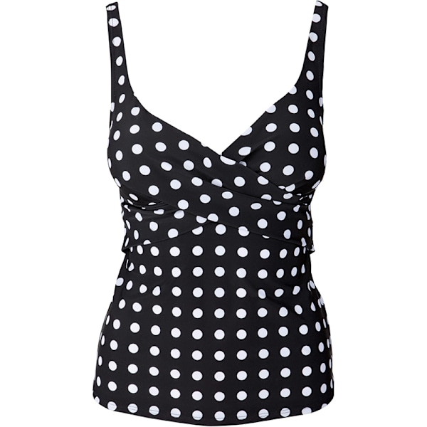 Dam Polka Dot Tankini Set Baddräkt Vadderade Shorts Strandkläder Baddräkt Plus Size Black L