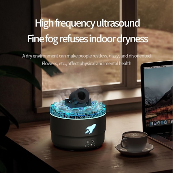 Cannon Blast Aroma Luftfuktare, Tyst Diffusor, Vattenlös Automatisk Avstängning Aromaterapi Diffusor för Sovrum, för Hemmet Black