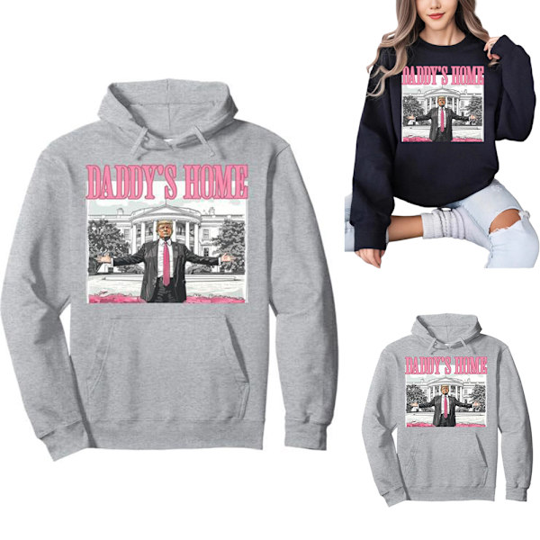Morsom Hettegenser Unisex Grafisk Trykk Pullover Hettegenser Grey M