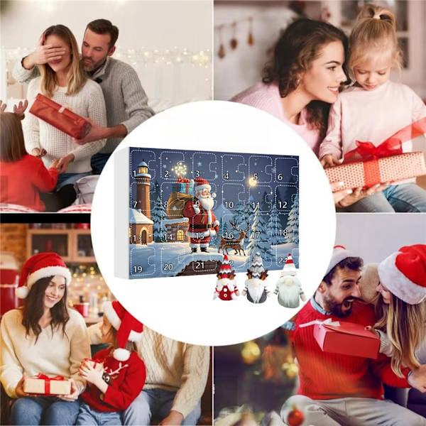 2024 Jule Dværge Jule Ankomst Kalender Blind Box Nedtælling Jule Gnome Adventskalender