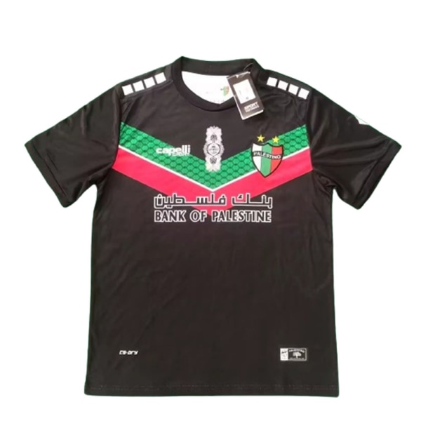 Palestine Home Fotbollströja 2023 2024 Herr Pojkar Kortärmad T-shirt T-tröjor Black-B L