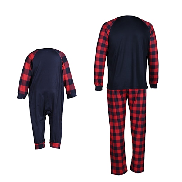 Familjematchande Julpyjamas och Rutiga Byxor Julpyjamas Vuxna Barn Baby Jultomte Sovkläder Set Men L