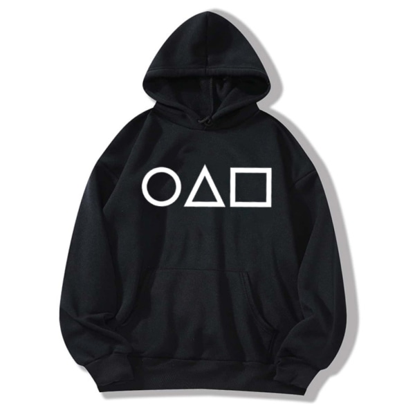 squid game hoodies pojkar print streetwear Oversized sweatshirts Black 3XL