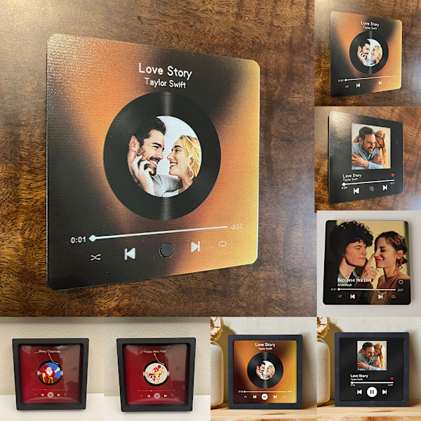 Klistermärken SOUFEEL Personlig Foto Magnet Personligt Album Musik Kylskåpsmagnet Kan Spela Låtar Och Justera Volym Dekorationsgåva G