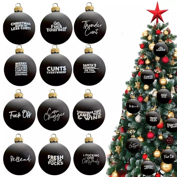 2024 Nya 12-pack Julgranskulor Dekorationer, Julgranskulor Fest Julgran Dekorationer Hängande Ornament Dekor 12PCS