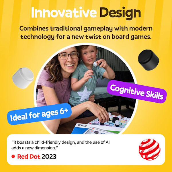 3D AI-drivet 4 i rad spel, strategispel med inbyggd domare för 1-2 spelare, spel för bilresor, för barnfamiljernas spelkvällar