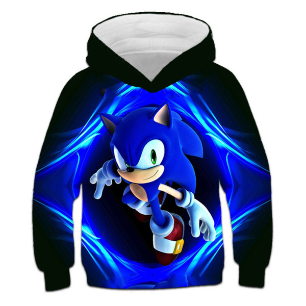 Kids Hedgehog Sonic Hooded Sweater Jacka Jacka Vinter 130cm