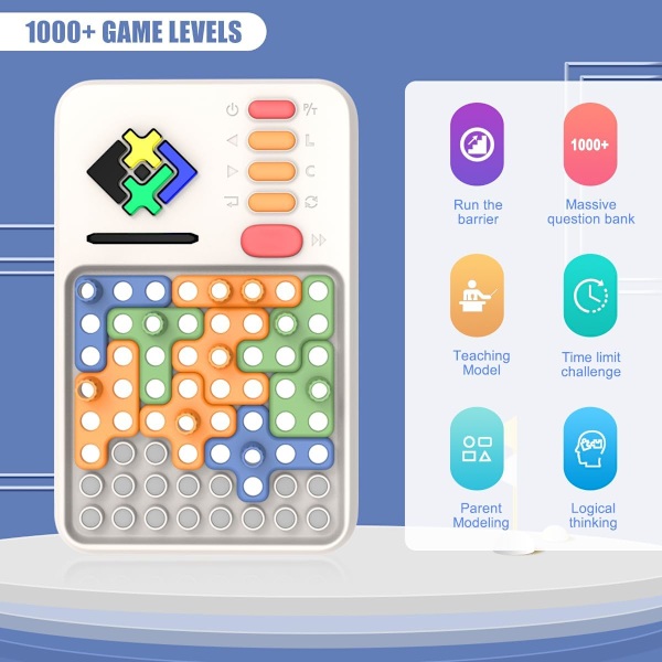 Super Blocks -kuvioiden yhdistämispulmapelit, yli 1000 haastetta, aivojumppa STEM-lelu, Montessori-opetuslahja pojille ja tytöille