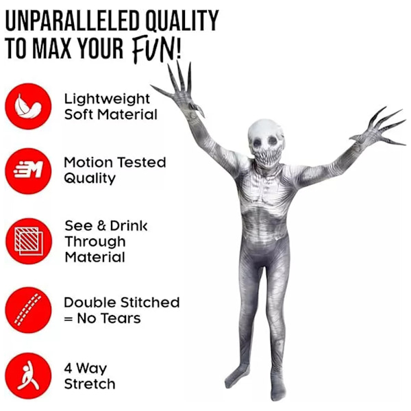 Barn The Rake Morphsuit Jumpsuit Pojkar Flickor Creepepasta Halloween Maskeradkostym 5-9 År 130cm