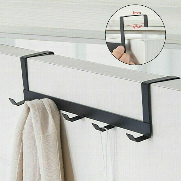 Metallkrok Bakom Dörren Organizer Kläder Handduk Paraply Black