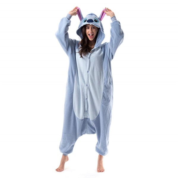 Unisex Voksen Jule Onesie Pyjamas til Kvinder Lynlås Hætte Jumpsuit Voksen Plys Heldragt Nattøj Lange Ærmer C L