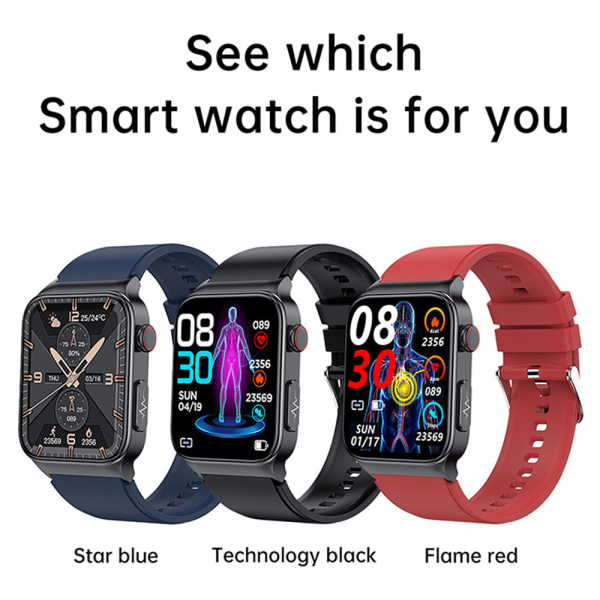 EKG+PPG Smart Watch Tryck Puls Fitness Tracker Watch red