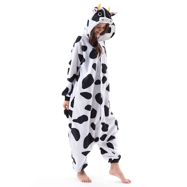 Unisex Voksen Jule Onesie Pyjamas til Kvinder Lynlås Hætte Jumpsuit Voksen Plys Heldragt Nattøj Lange Ærmer E M