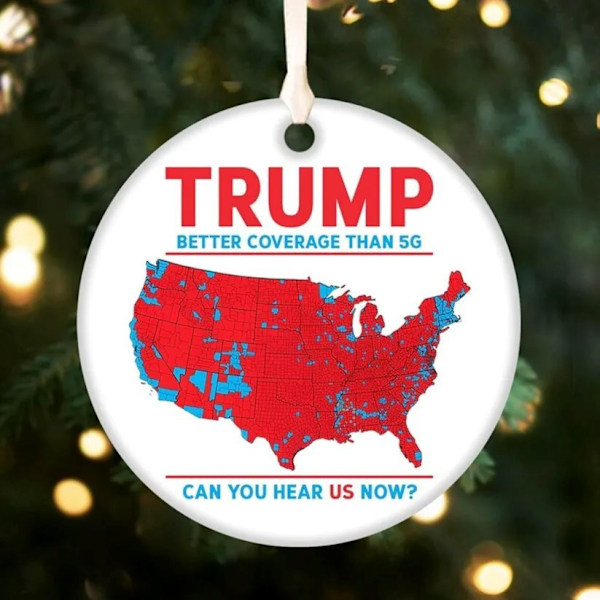 2024 USA-staters minnesmärkesprydnader, 2024 julpynt, USA-karta stil julgransdekoration A