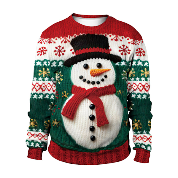 Jultröja Unisex Dam Herr Rundhals Grafisk Sweatshirt Stickad Tröja Vinter Söt Rundhals Jultröja Toppar A M