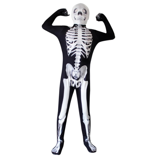 Halloween Jumpsuits Skeleton Jumpsuit Cosplay kostym för barn 150cm