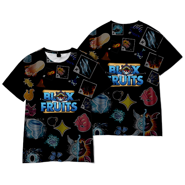 Roblox Blox Fruits Barn 3D-tryck T-shirt Pojkar Flickor Sommar Kortärmad Blus A 150cm