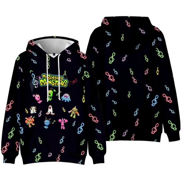 Barn 3D My Singing Monsters Hoodie Tröja Långärmad Jacka D 160cm