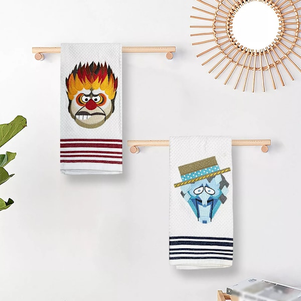 Värmemiser Snömiser Julhandduk Broderad Stor Bomulls Handduk Julhanddukar för Badrum Julgåva B