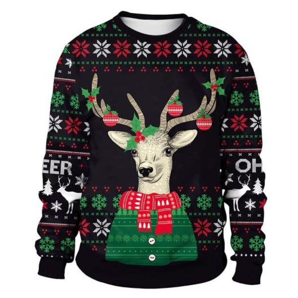 Unisex Grim Juletrøje Sweater med Print, 3D Sjovt Digitalt Print Sweatshirt #3 M