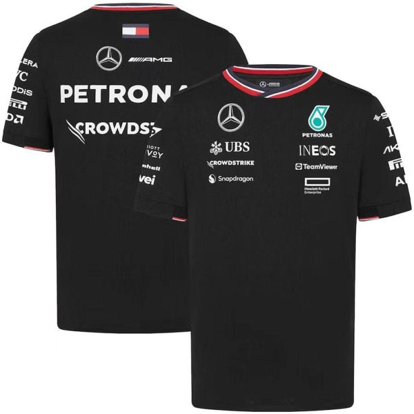 Herrarnas Racing Kortärmad T-shirt Sommar Casual Sport Tryckt T-shirt Toppar Black S