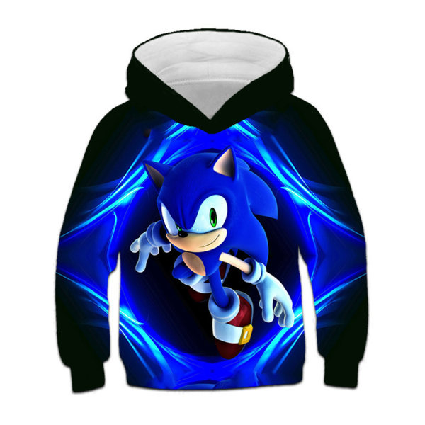 Kids Hedgehog Sonic Hooded Sweater Jacka Jacka Vinter 130cm