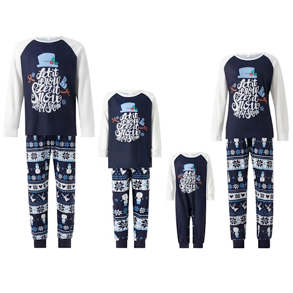 Matchande Familjejulpyjamas Set Kvinnor Män Barn PJs Långärmad Nattkläder Semester Lounge Set Kids-A 11-12Years