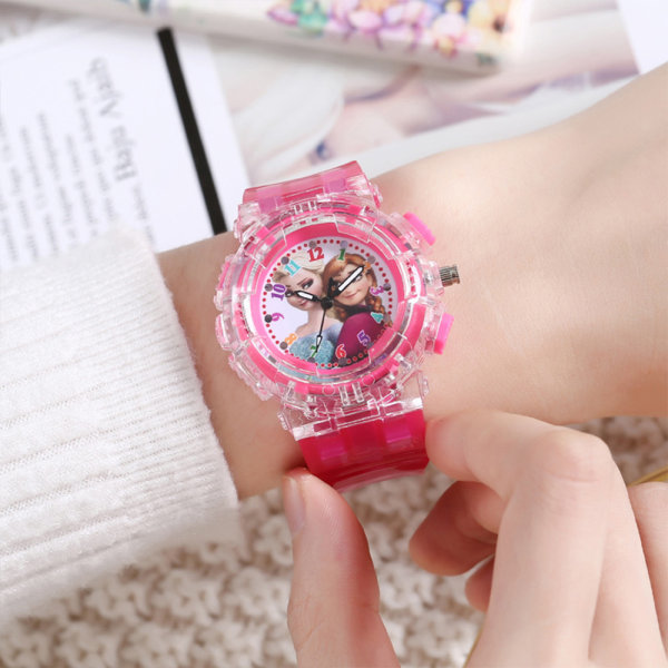 Frozen Snow Queen Princess Anna Elsa Watch Girls Cute Watch pink B