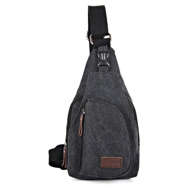 Axelväska Canvas Crossbody Axelväska Dragkedja Bältesväska Pojkar black