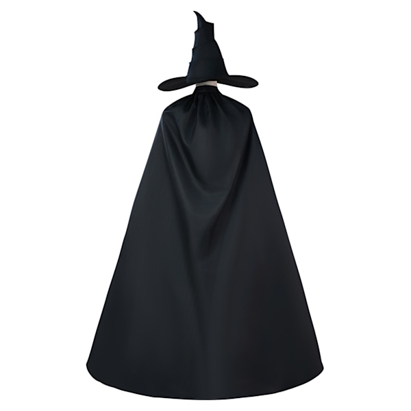 Kvinna Häxa Elphaba Cosplay Wicked Fantasy Kostym Förklädnad Klänning Hatt Rollspel Kläder Halloween Karneval Fantasia Fest Dräkt Aifuba M