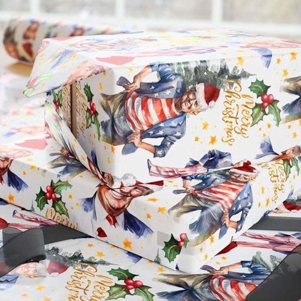 Inslagningspapper Julpapper President Presentpapper för Jul White