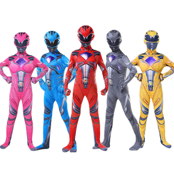 Barn Power Rangers Cosplay Jumpsuit Party Fancy Kostym Scenföreställning Klä Upp Red 150cm