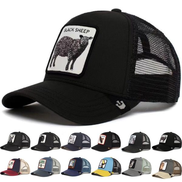 Män Kvinnor Animal Farm Trucker Mesh Baseball Hat Style Snapback Cap Hip Hop Hattar #2