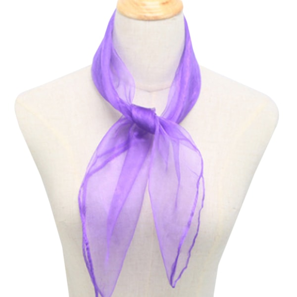 Damhals sidenscarf Transparent Elegant Wrap Shawl Party dark purple 60*60CM